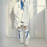 Harajuku White Outfit Set - Cardigan & Leg Warmers